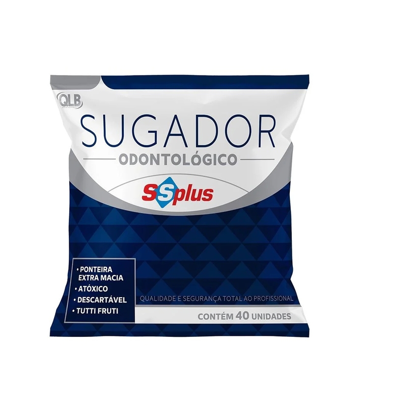 Sugador Descartavel Com 40 Colorido Ssplus