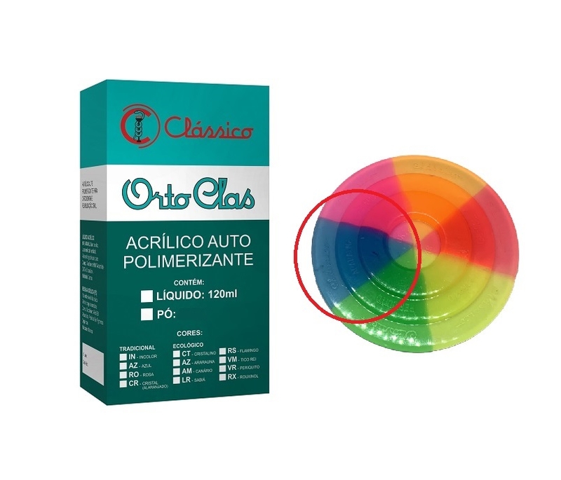 Resina Acrilica Para Orto Ortoclass Po Azul 220g