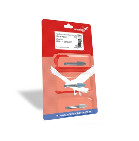 Polimento De Amalgama Alloy Kit C-3 Ca Chama American Burrs