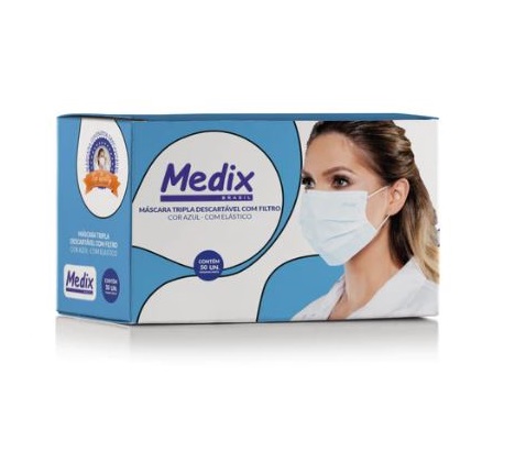 Mascara Medix Azul Com Elastico Com 50