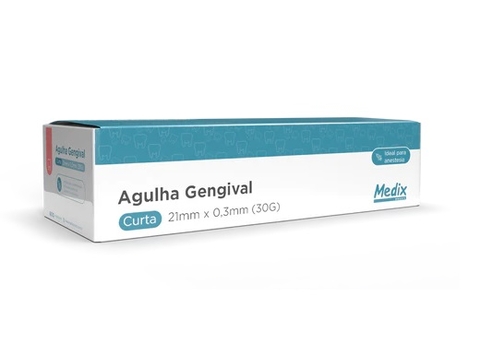 Agulha Curta 30g Com 100 Medix