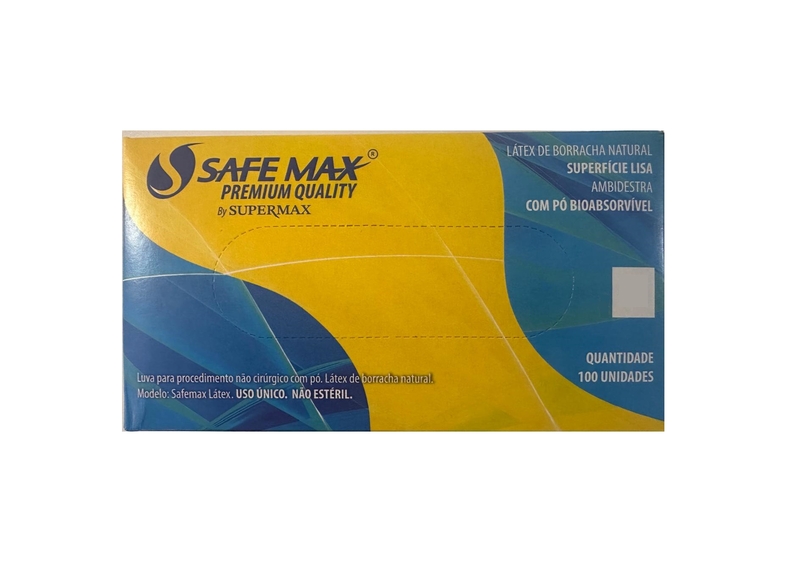 Luva Latex Tam. M Com 100 Un. Safemax