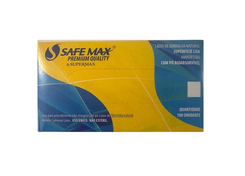 Luva Latex Tam. M Com 100 Un. Safemax