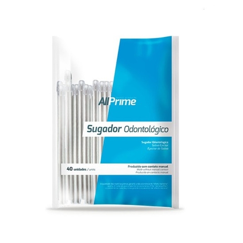 Sugador Descartavel Com 40 Transparente Allprime