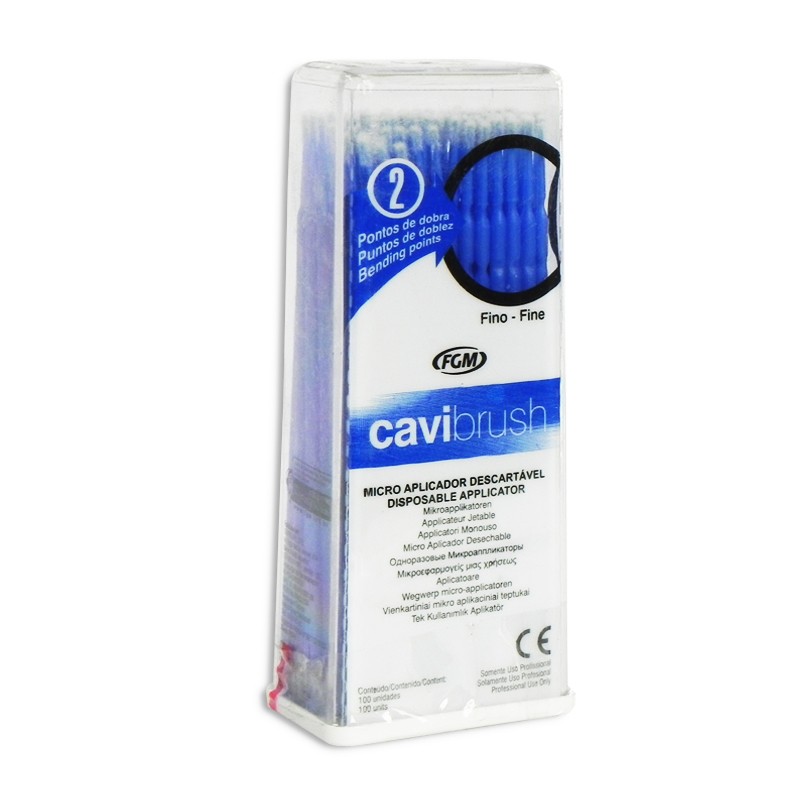 Aplicador Cavibrush Fino Azul Com 100 Un. Fgm