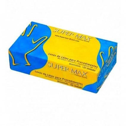 Luva Latex Tam. M Com 100 Un. Supermax